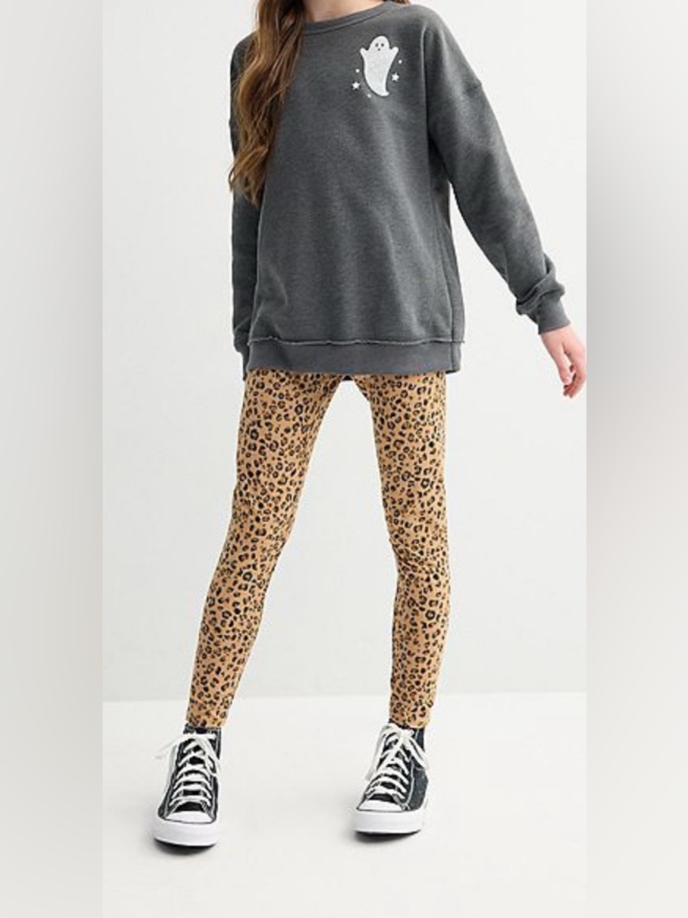 SO high rise girls Leopard Print Leggings size XL